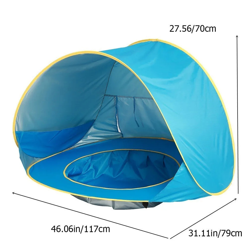 2 IN 1 UPF 50+ Baby beach tent  Waterproof Sun Shelter UV-protecting Sunshelter with Pool Kid Outdoor Sunshade Beach sunshelter