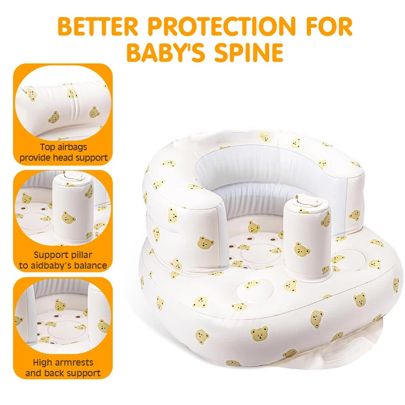 Inflatable Baby Seat for Babies 3-36 Months for Learning to Sit,Feeding,Camping