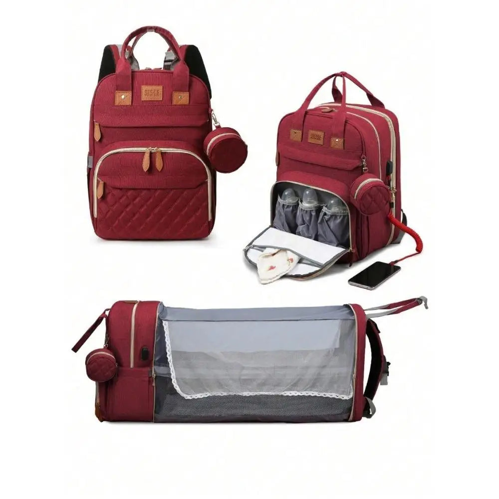 3-in-1 Water Proof Baby Travel Diaper Backpack with USB