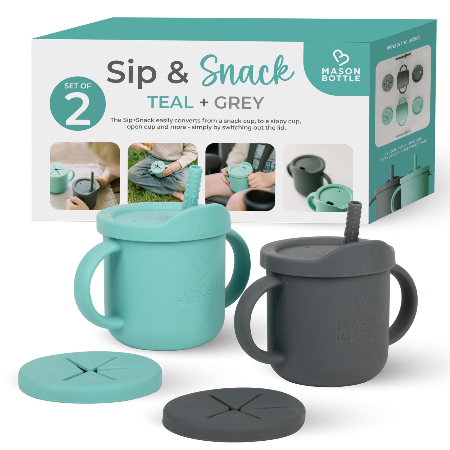 2-in-1 Silicone Snack & Sippy Cup